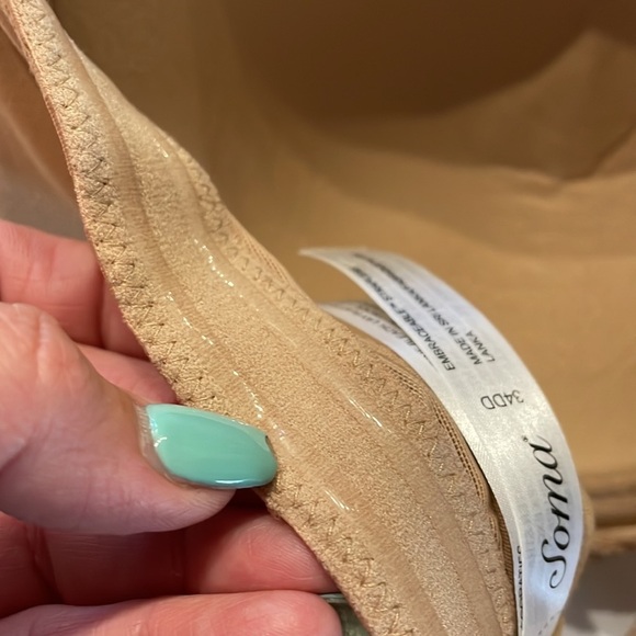 SOMA Embraceable Strapless full coverage bra underwire warm amber / tan 34DD - Picture 7 of 13